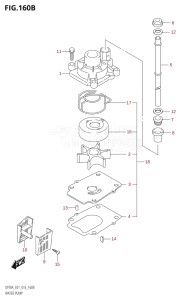 08002F-610001 (2016) 80hp E01 E40-Gen. Export 1 - Costa Rica (DF80A) DF80A drawing WATER PUMP (DF70A:E40)