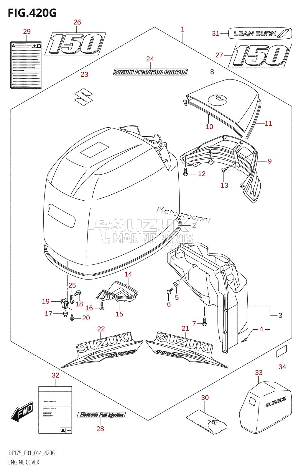 ENGINE COVER ((DF150TG,DF150ZG):E40)