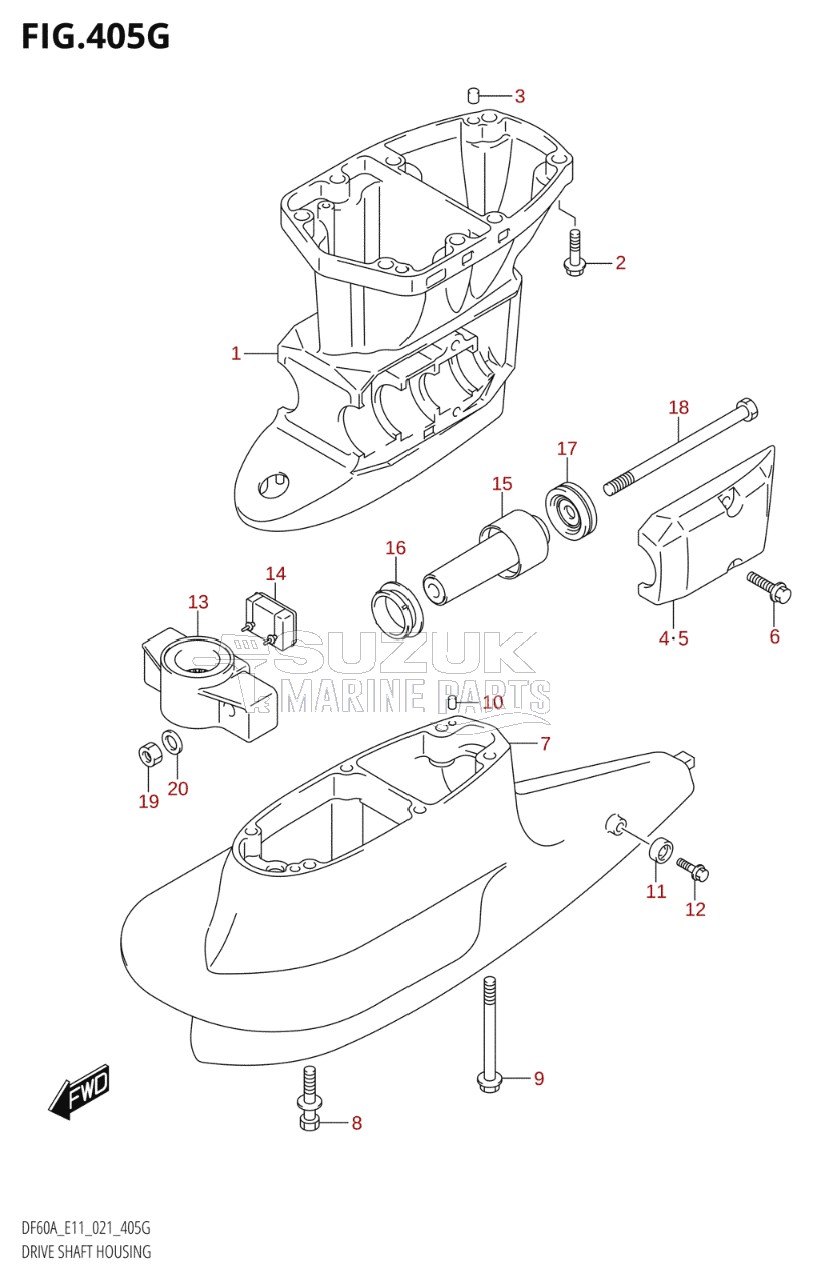 DRIVE SHAFT HOUSING (SEE NOTE)