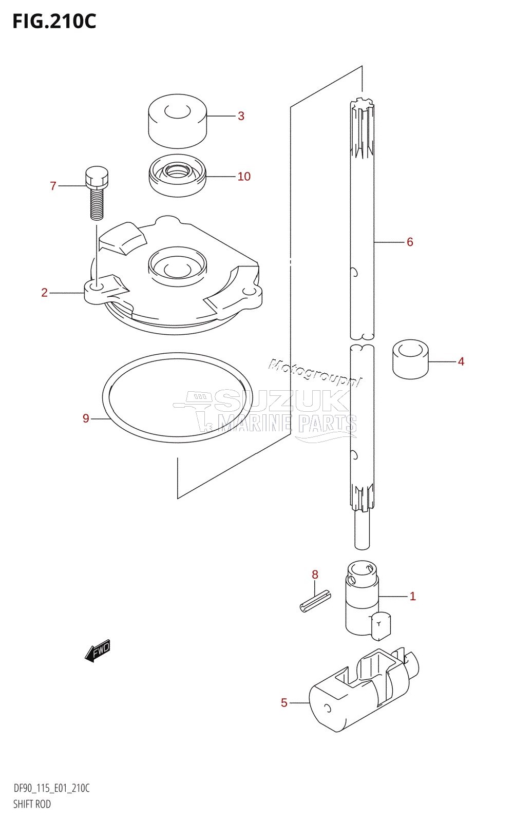 SHIFT ROD (DF115Z,DF115WZ)