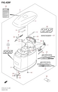 DF225Z From 22503Z-310001 (E01 E40)  2013 drawing ENGINE COVER (DF225T:E40)