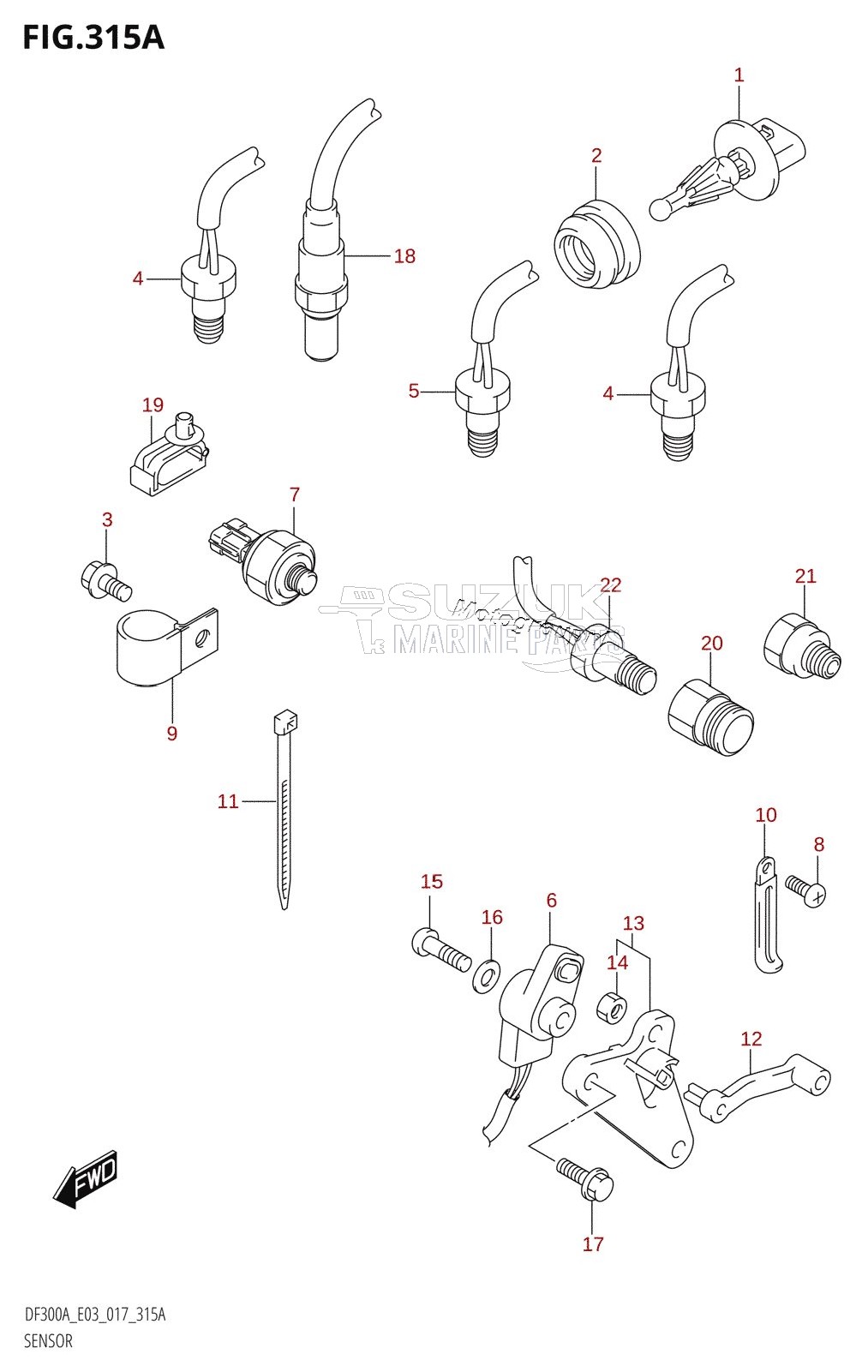 SENSOR (DF300A:E03:(X-TRANSOM,XX-TRANSOM))