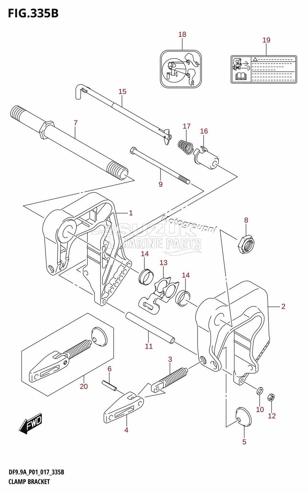 CLAMP BRACKET (DF8AR:P01)