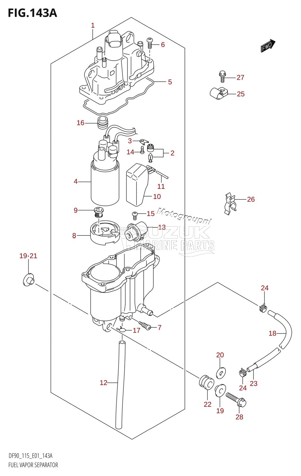 FUEL VAPOR SEPARATOR (DF90T,DF100T,DF115T,DF115Z)