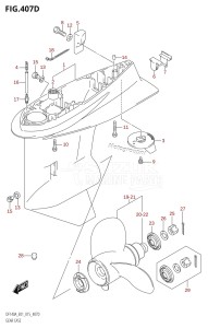 DF100A From 10003F-510001 (E01)  2015 drawing GEAR CASE (DF115AZ:E01)