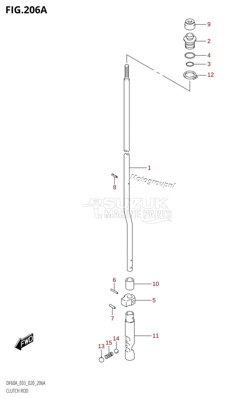 CLUTCH ROD (DF40A,DF50A,DF60A)