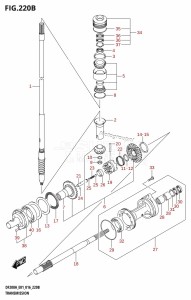 DF200A From 20003F-610001 (E03 E40)  2016 drawing TRANSMISSION (DF200AT:E40)