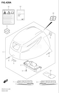 00994F-140001 (2021) 9.9hp P01-Gen. Export 1 (DF9.9A) DF9.9A drawing ENGINE COVER ((DF8A,DF8AR):020)