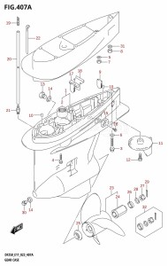 DF250Z From 25003Z-040001 (E01 E11 E40)  2020 drawing GEAR CASE (DF200T)