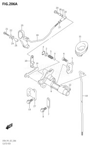 00994F-340001 (2023) 9.9hp P01-Gen. Export 1 (DF9.9A) DF9.9A drawing CLUTCH ROD (DF8A,DF9.9A)