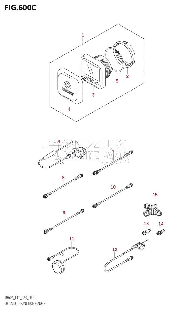 OPT:MULTI FUNCTION GAUGE ((DF40AQH,DF40ATH,DF50ATH,DF60AQH,DF60ATH,DF50AVTH,DF60AVTH):(020,021))