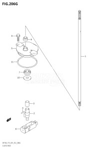 17502Z-210001 (2012) 175hp E01 E40-Gen. Export 1 - Costa Rica (DF175Z) DF175Z drawing CLUTCH ROD (DF175Z:E01)