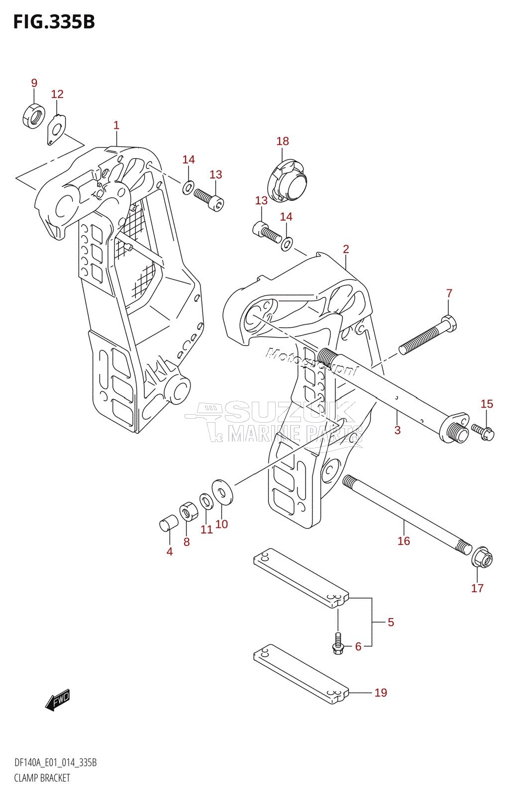 CLAMP BRACKET (DF100AT:E40)