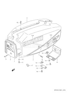 DT2 From 0201-011001 ()  1990 drawing ENGINE COVER (DT2,MODEL:87,88)