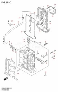 DF60A From 06003F-040001 (E01 E03 E11 E40)  2020 drawing CYLINDER HEAD (022,023)