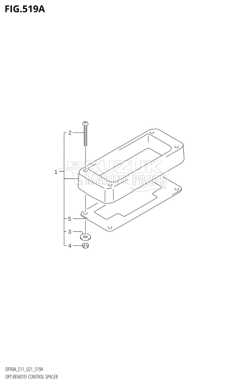 OPT:REMOTE CONTROL SPACER (DF70A,DF70ATH,DF80A,DF90A,DF90ATH,DF100B)