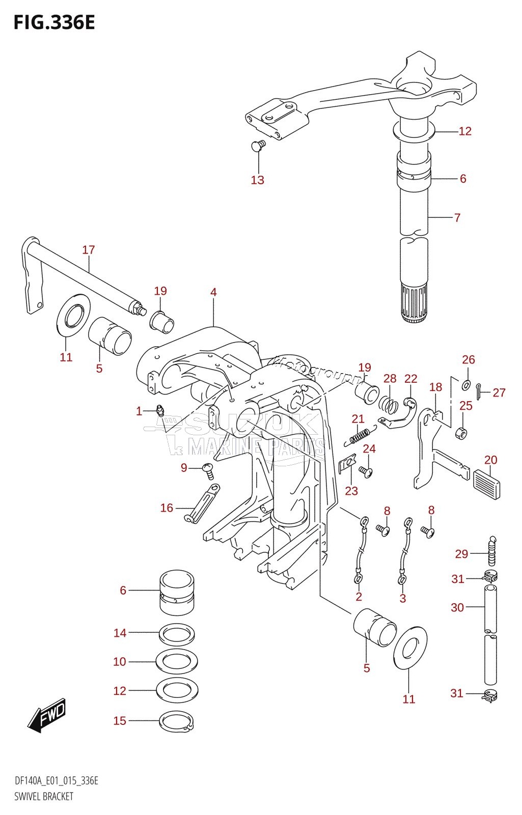 SWIVEL BRACKET (DF115AZ:E40)