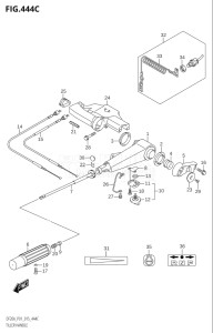 01504F-510001 (2005) 15hp P01-Gen. Export 1 (DF15A  DF15AR  DF15ATH) DF15A drawing TILLER HANDLE (DF15ATH:P01)