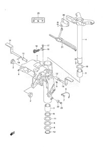 DF 25 V-Twin drawing Swivel Bracket Gas Assist Tilt