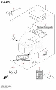 DF40A From 04003F-210001 (E01)  2012 drawing ENGINE COVER (DF50ATH:E01)