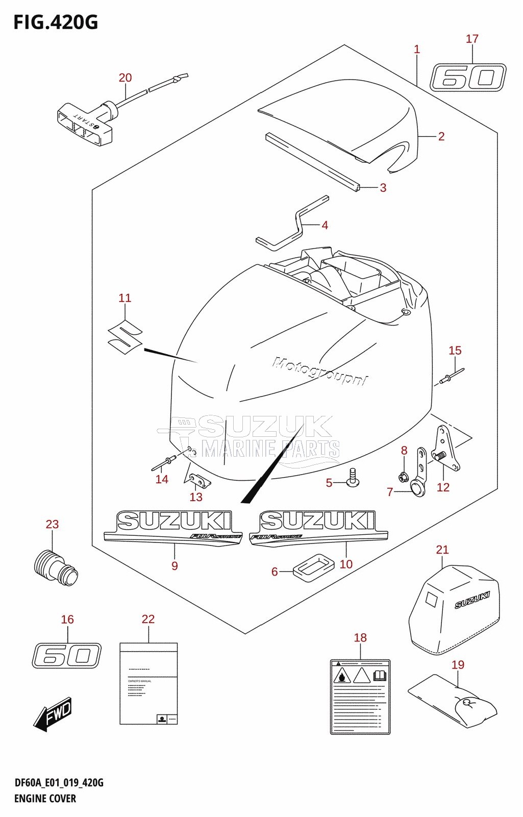 ENGINE COVER (DF60A:E40)