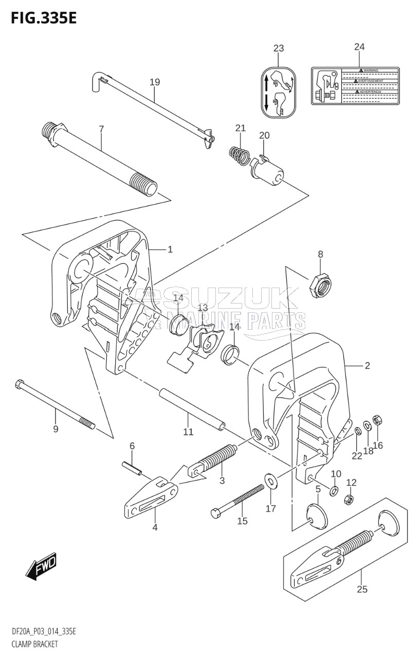 CLAMP BRACKET (DF15A:P03)