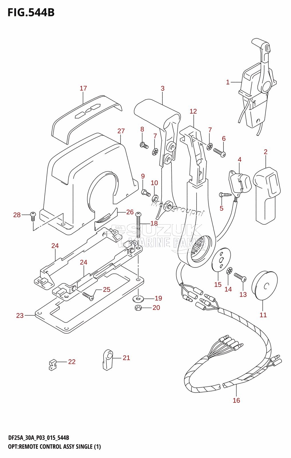 OPT:REMOTE CONTROL ASSY SINGLE (1) (DF25AT:P03)