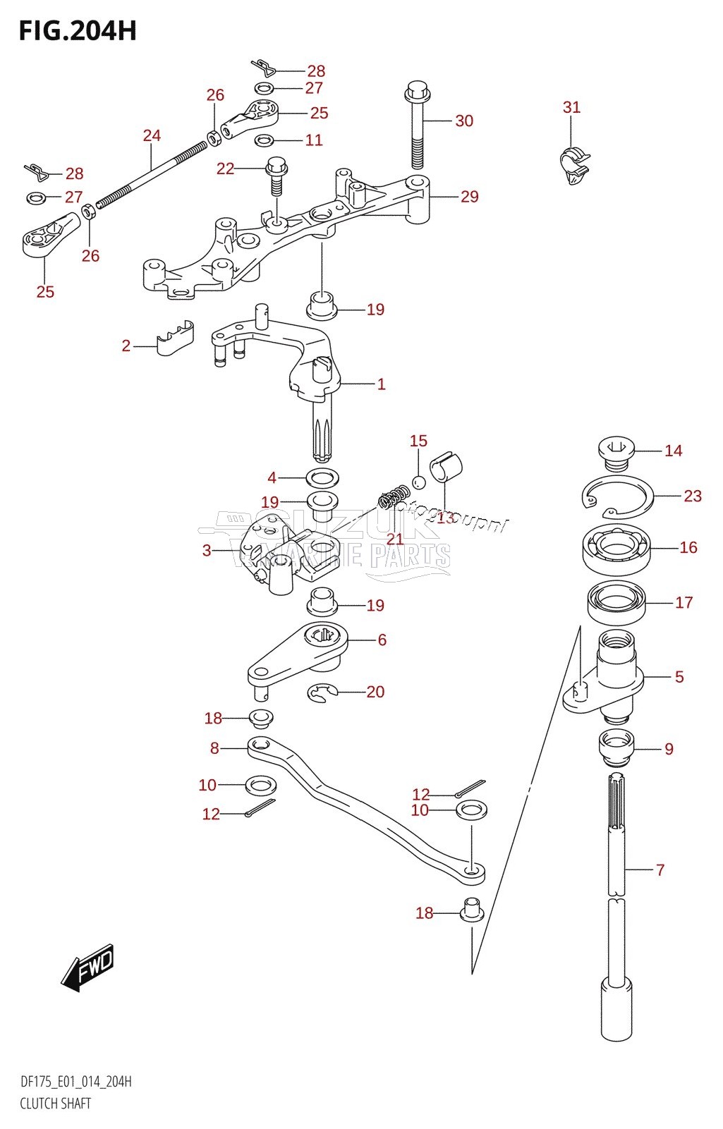 CLUTCH SHAFT (DF150ZG:E40)