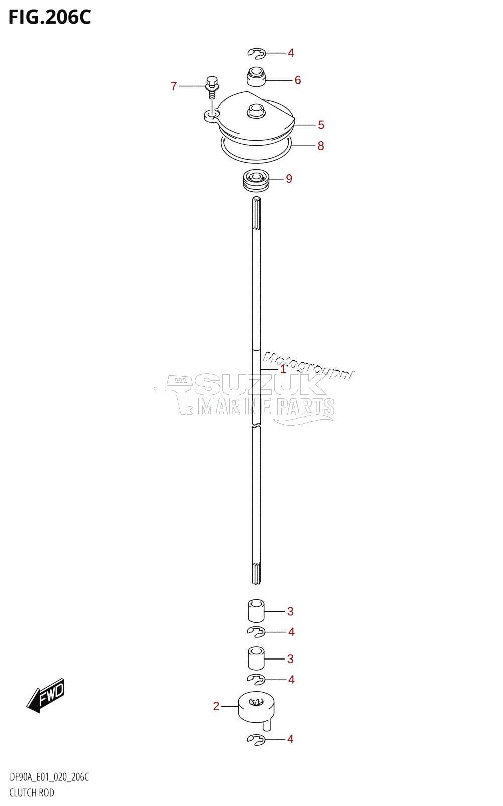 CLUTCH ROD ((DF70ATH,DF90ATH,DF90AWQH):E40)