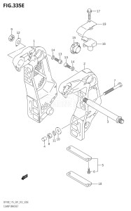 10002F-210001 (2012) 100hp E01 E40-Gen. Export 1 - Costa Rica (DF100T) DF100 drawing CLAMP BRACKET (DF115Z:E01)