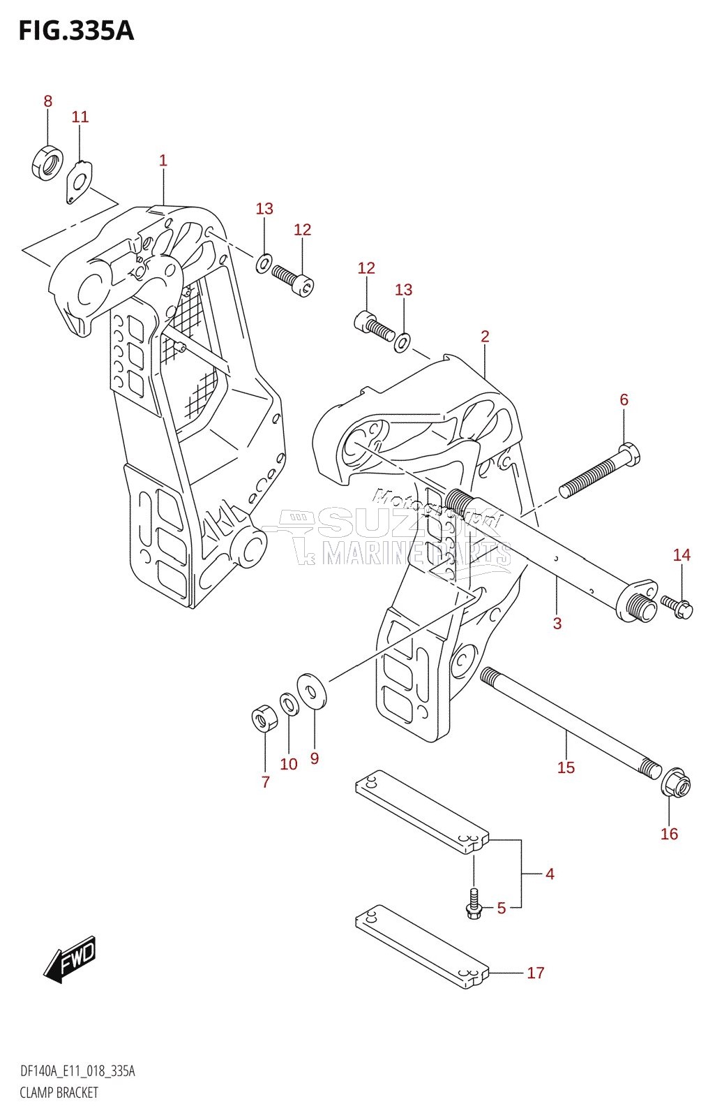 CLAMP BRACKET (DF100AT:E11)