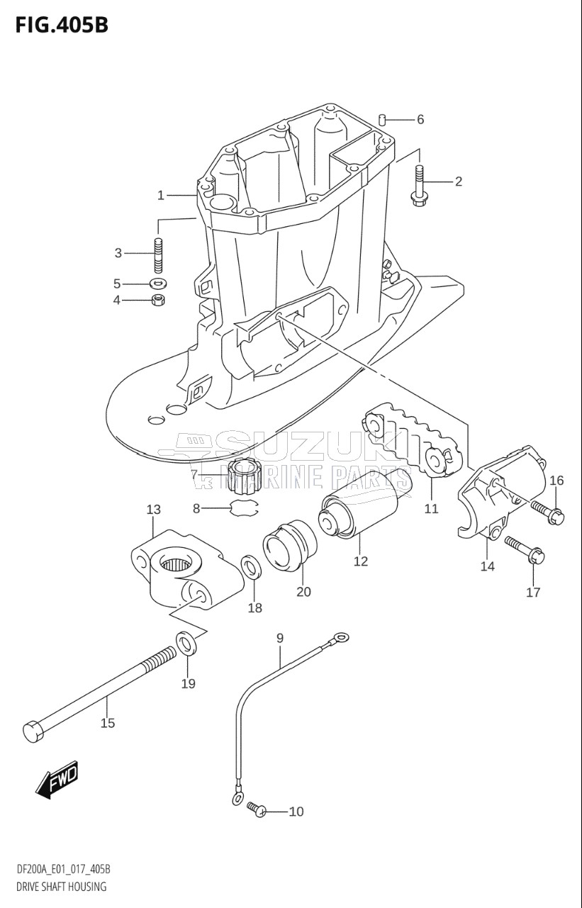 DRIVE SHAFT HOUSING (DF200AT:E40)