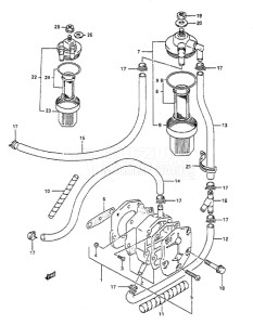 Outboard DT 55 drawing Fuel Pump (1995 to 1997)