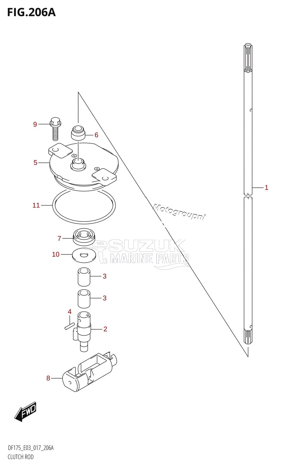 CLUTCH ROD (DF150T:E03)