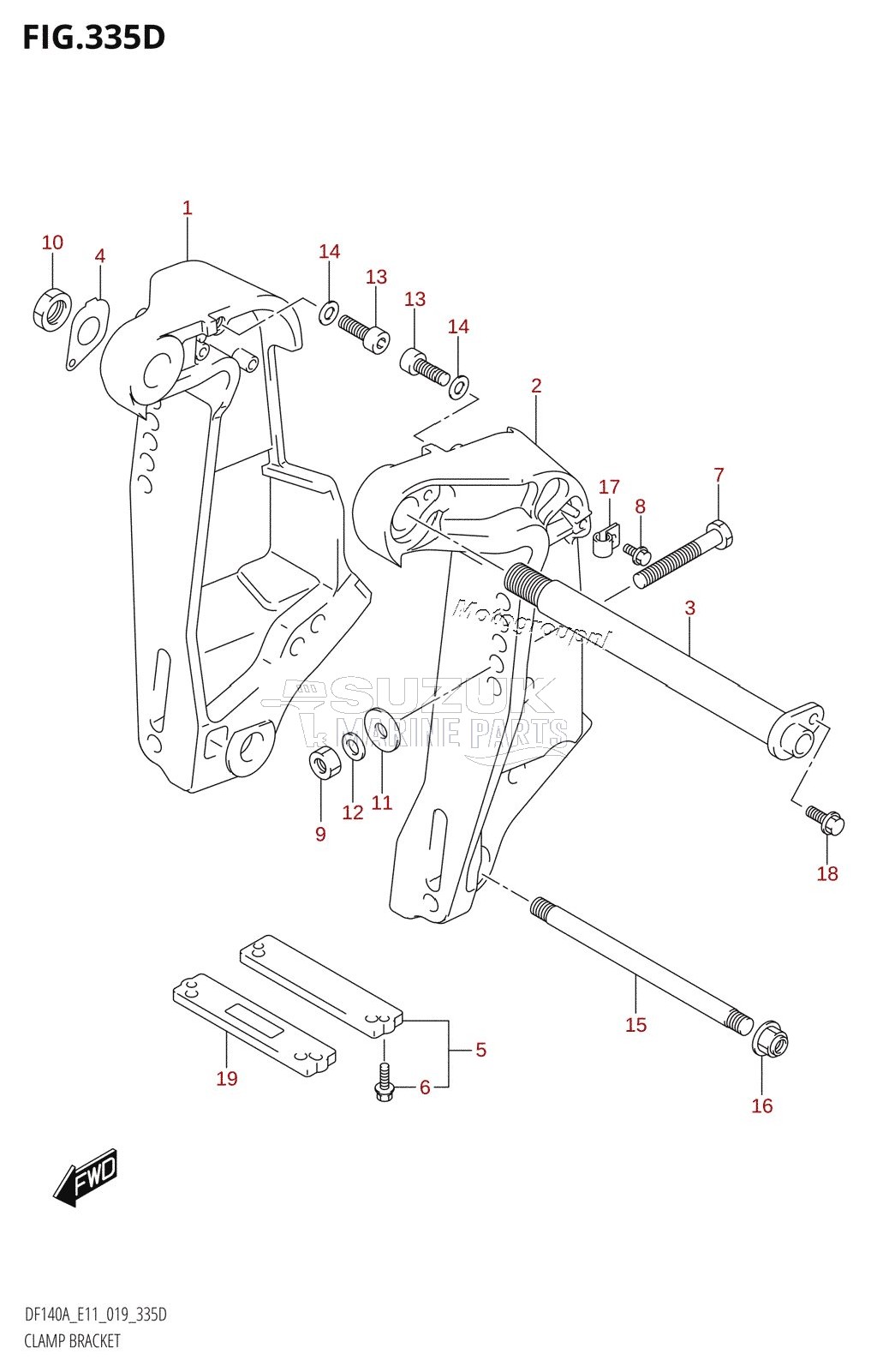 CLAMP BRACKET (DF140AT:E11,DF140AZ:E11)