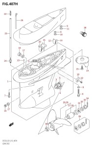 DF250 From 25003F-310001 (E01 E40)  2013 drawing GEAR CASE (DF225Z:E40)