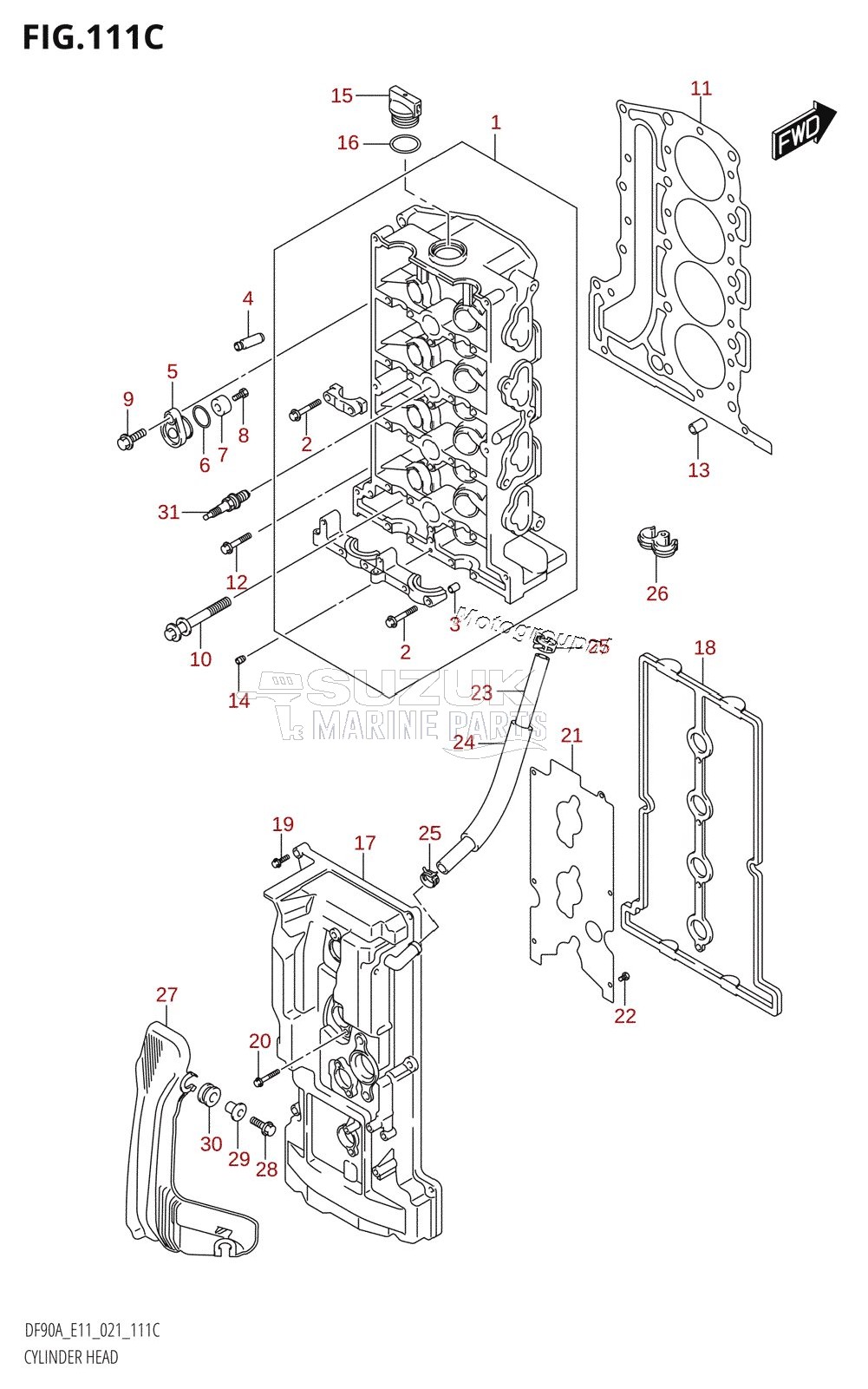 CYLINDER HEAD (DF90AWQH,DF100B)