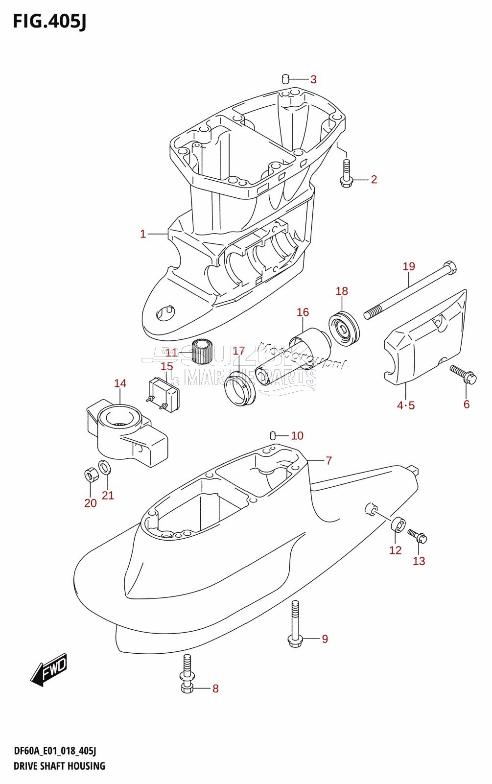 DRIVE SHAFT HOUSING (DF60AVTH:E01,DF60AVTH:E40)