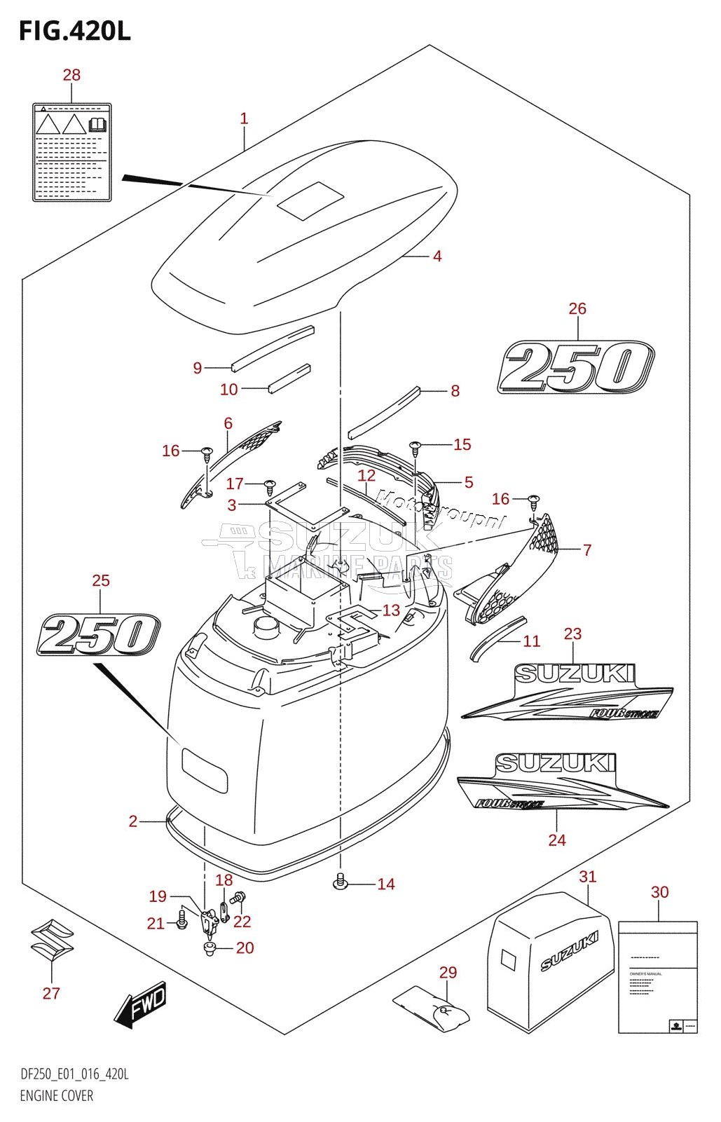 ENGINE COVER (DF250T:E40,DF250Z:E40)