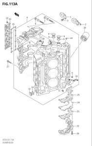 20001Z-980001 (2009) 200hp E01 E40-Gen. Export 1 - Costa Rica (DF200TK10  DF200WTK10  DF200ZK9) DF200Z drawing CYLINDER BLOCK