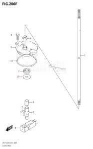 DF150ZG From 15002Z-510001 (E03)  2015 drawing CLUTCH ROD (DF175TG:E03)