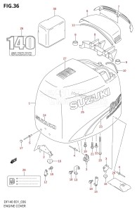 DF140 From 14001Z-371001 (E01)  2003 drawing ENGINE COVER