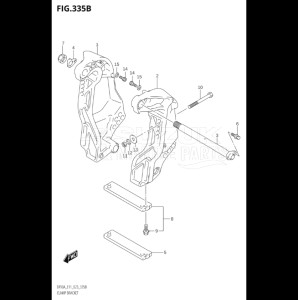 08002F-240001 (2022) 80hp E01 E40-Gen. Export 1 - Costa Rica (DF80AT  DF80AT) DF80A drawing CLAMP BRACKET (SEE NOTE)