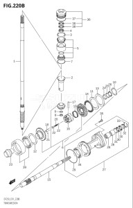 20002Z-010001 (2010) 200hp E01 E40-Gen. Export 1 - Costa Rica (DF200WZK1  DF200ZK10) DF200Z drawing TRANSMISSION (DF200Z,DF200WZ,DF225Z,DF225WZ,DF250Z)