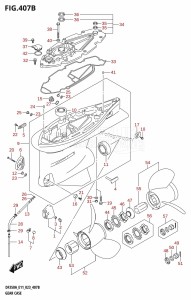 DF300B From 30003F-340001 (E11)  2023 drawing GEAR CASE (023)