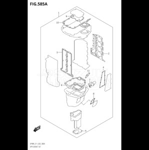 10004F-140001 (2021) 100hp E01 E40-Gen. Export 1 - Costa Rica (DF100BT  DF100BT   DF100BT) DF100B drawing OPT:GASKET SET (SEE NOTE)