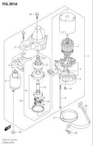 02002F-040001 (2020) 20hp P01 P40-Gen. Export 1 (DF20A  DF20AR  DF20AT  DF20ATH) DF20A drawing STARTING MOTOR (E-STARTER)