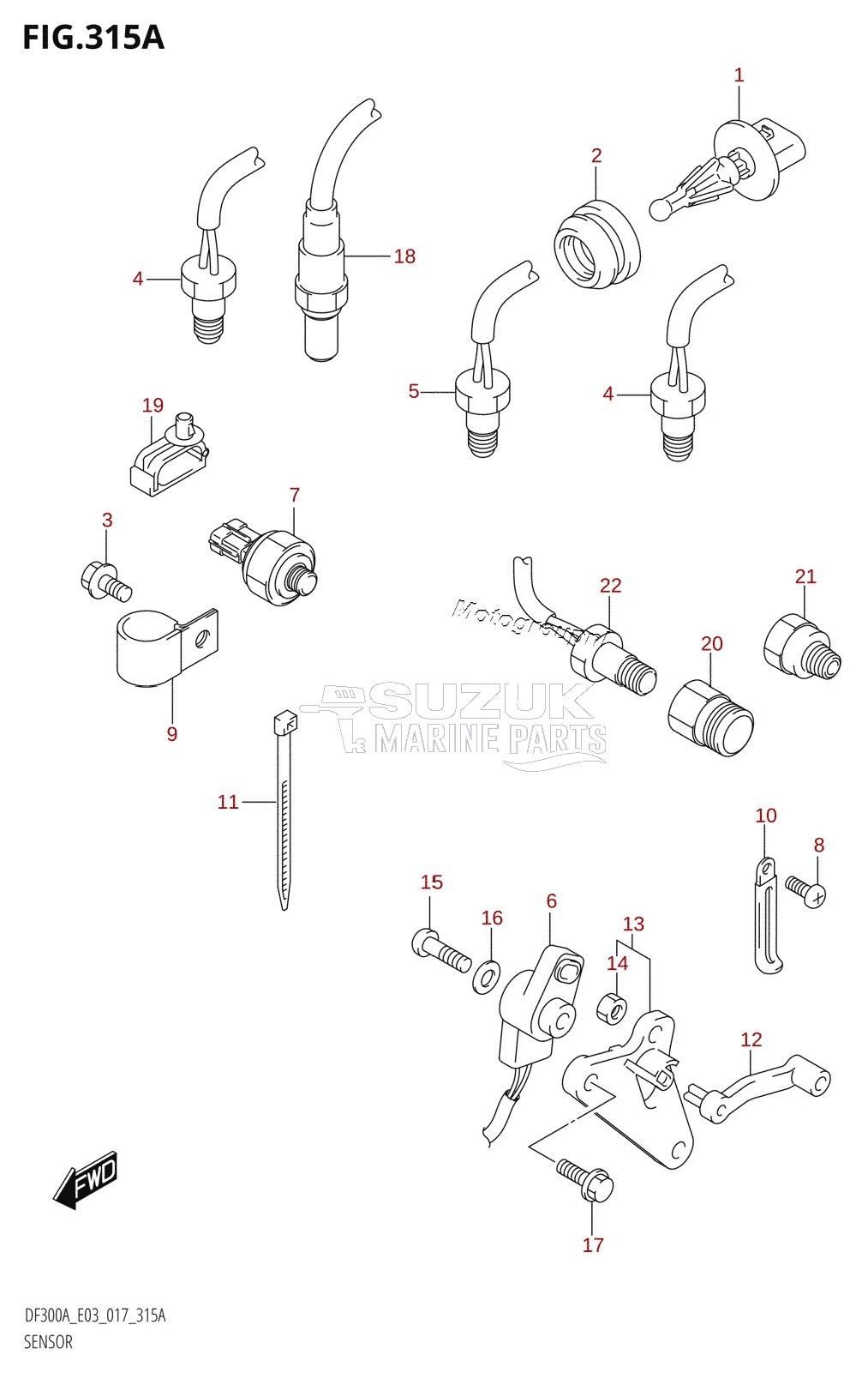 SENSOR (DF300A:E03:(X-TRANSOM,XX-TRANSOM))