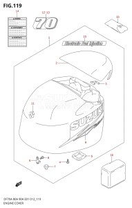 08002F-310001 (2013) 80hp E40-Costa Rica (DF80A) DF80A drawing ENGINE COVER (DF70ATH E40)