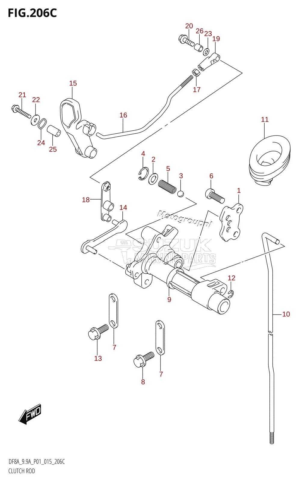 CLUTCH ROD (DF9.9A:P01)